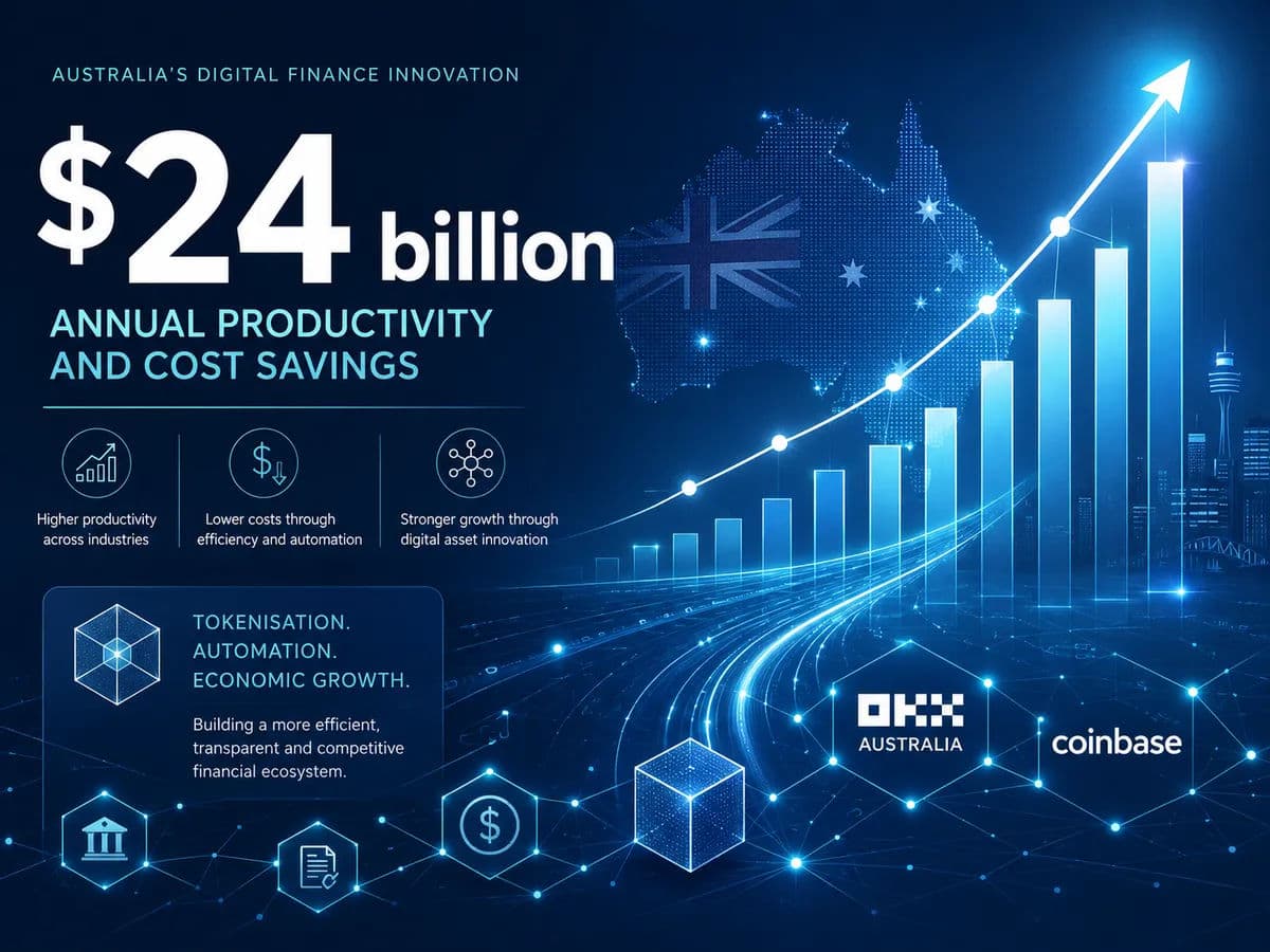 An illustration representing the $24 billion annual productivity and cost savings estimated by the Treasury.