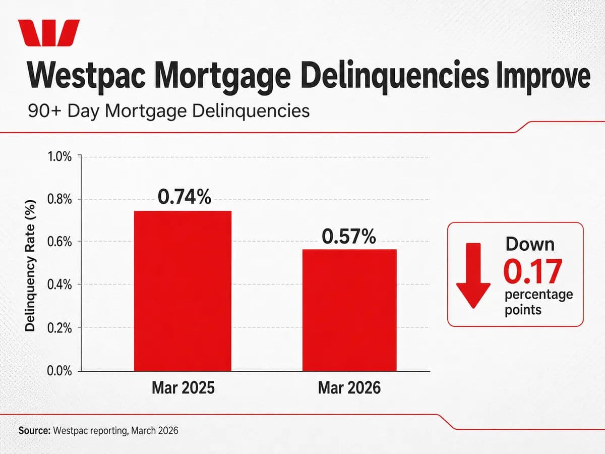 An infographic comparing Westpac mortgage delinquency rates.