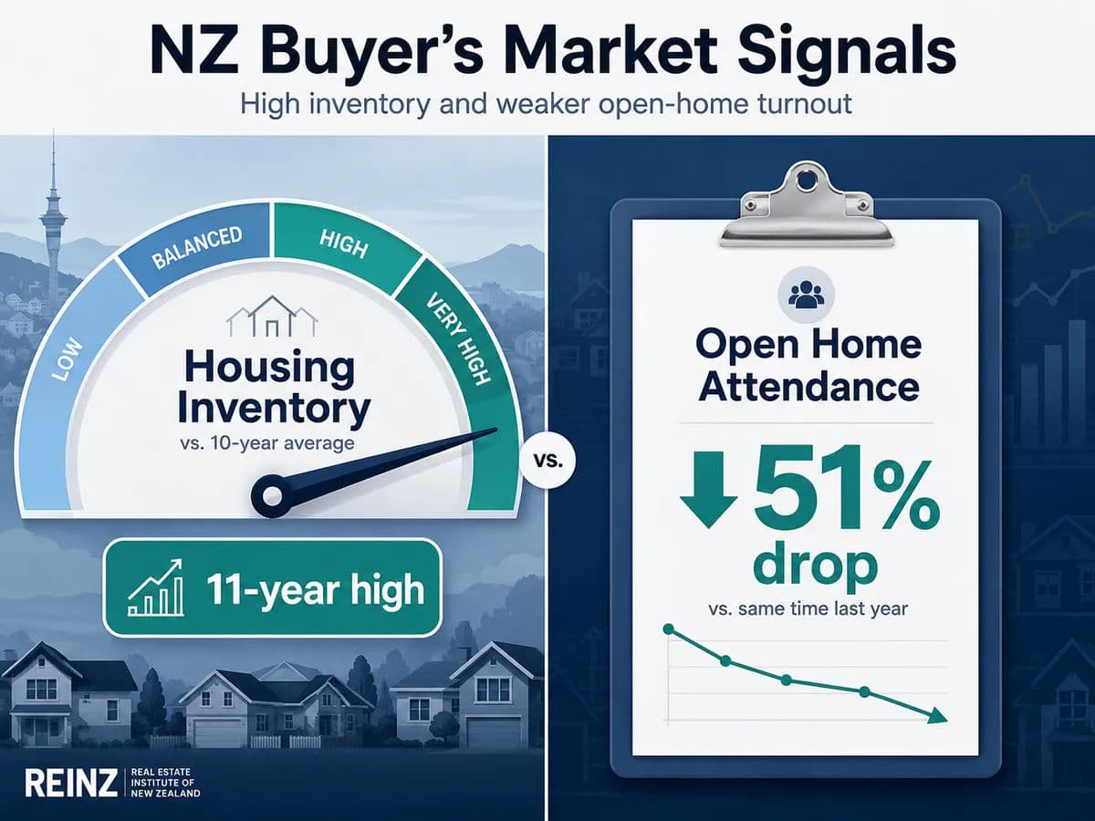 A visual representation of the current buyer's market in New Zealand.