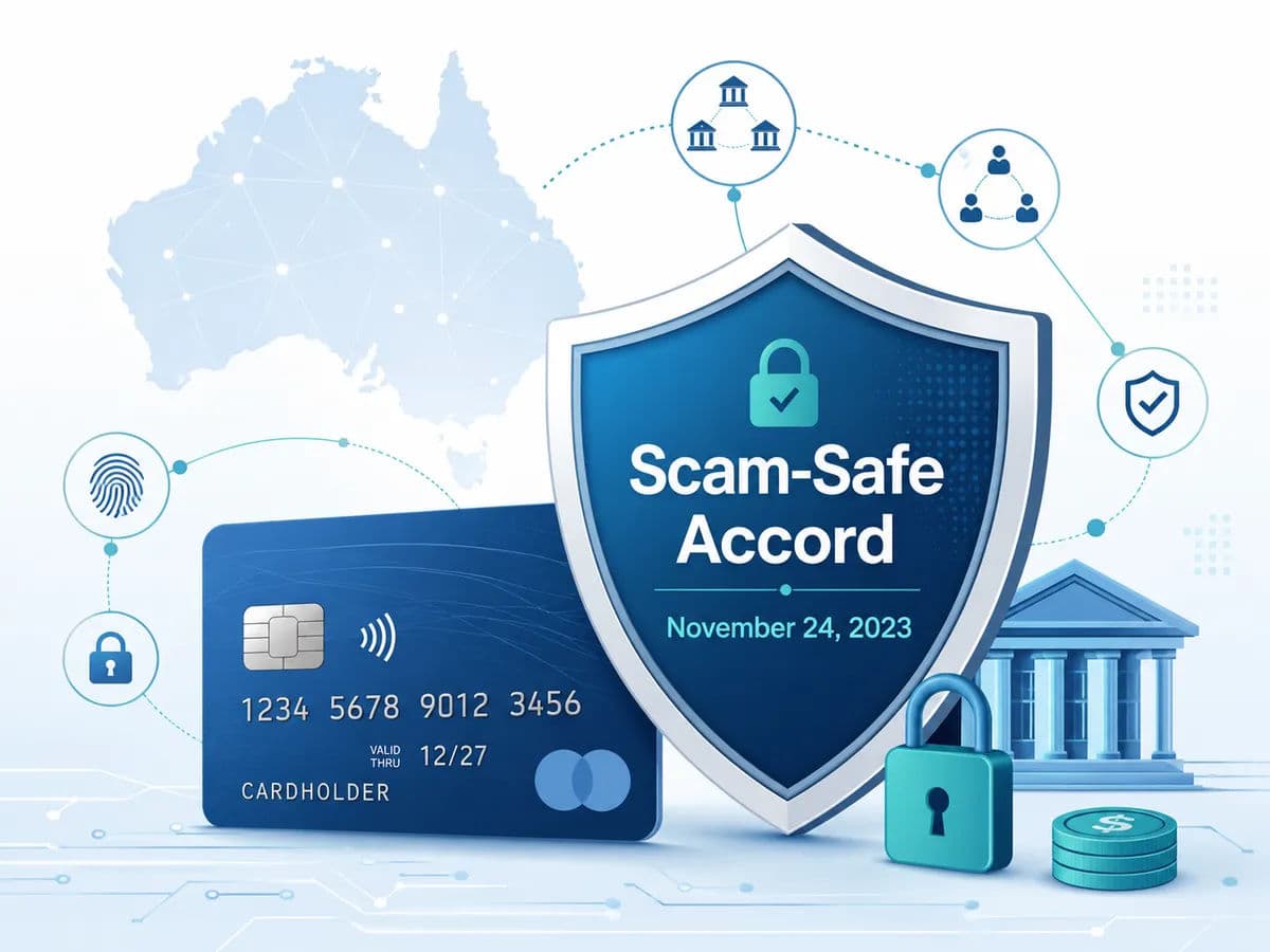 An illustration of a credit card symbol being protected by a digital shield.