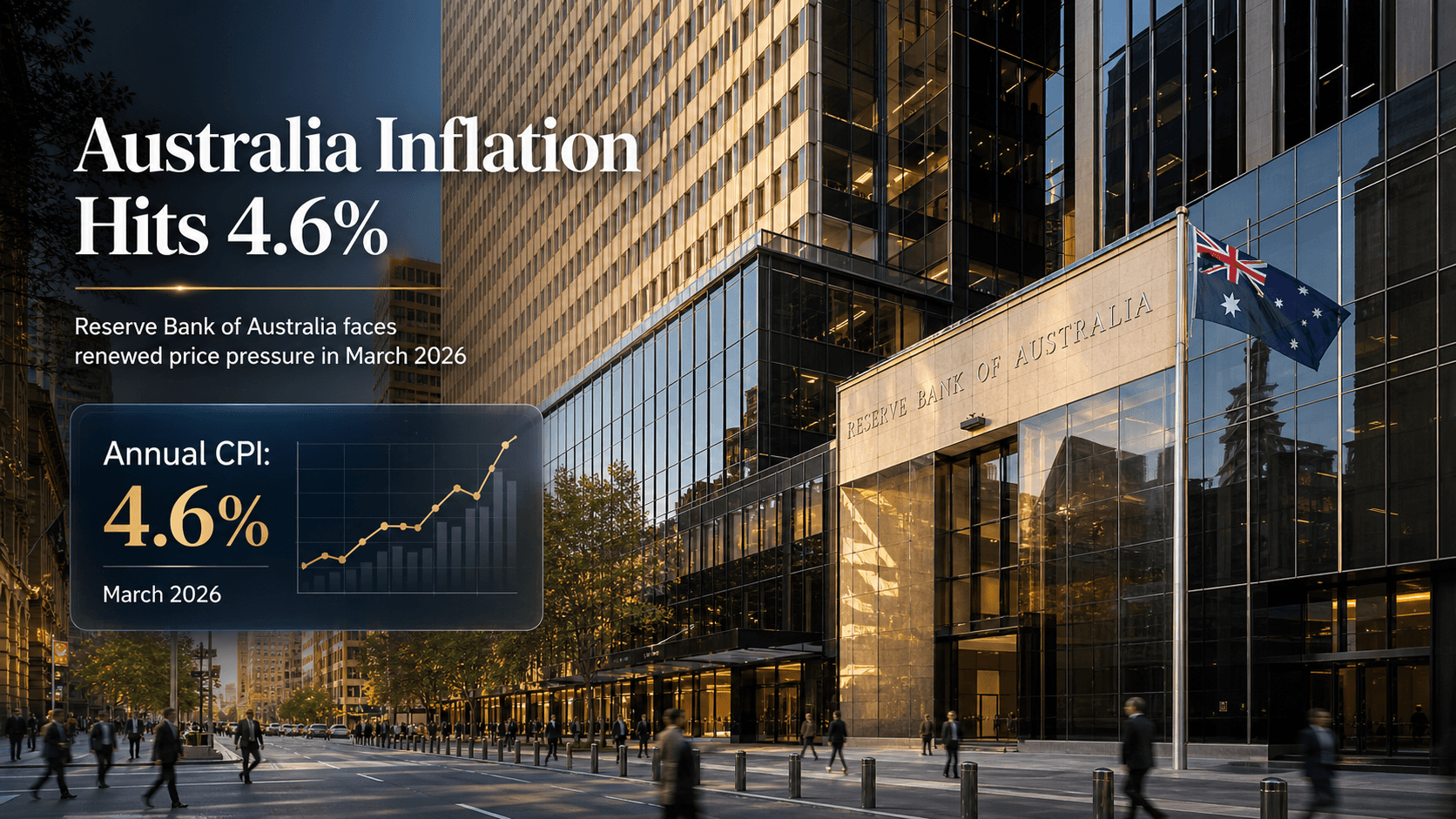 Australian Annual CPI Jumps to 4.6% in March, Intensifying RBA Rate Hike Pressure